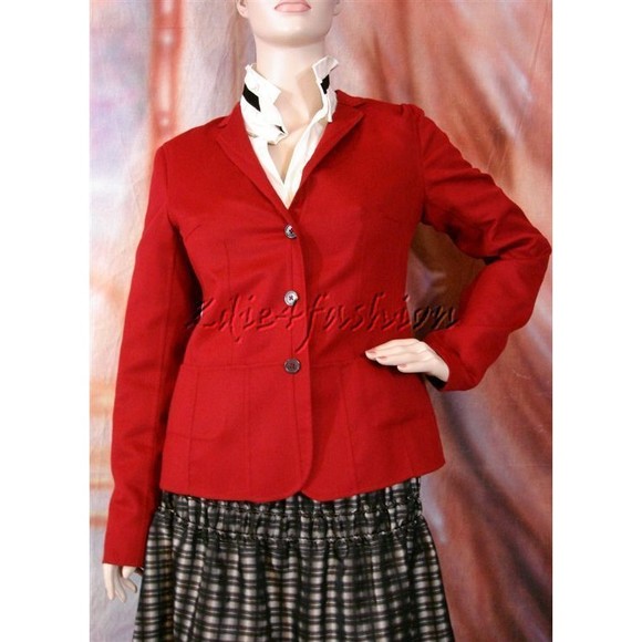 $3875 NWT JIL SANDER Super Soft Cashmere Red Cranberry Jacket 10